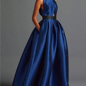 Elegant Royal Blue Satin Gown
